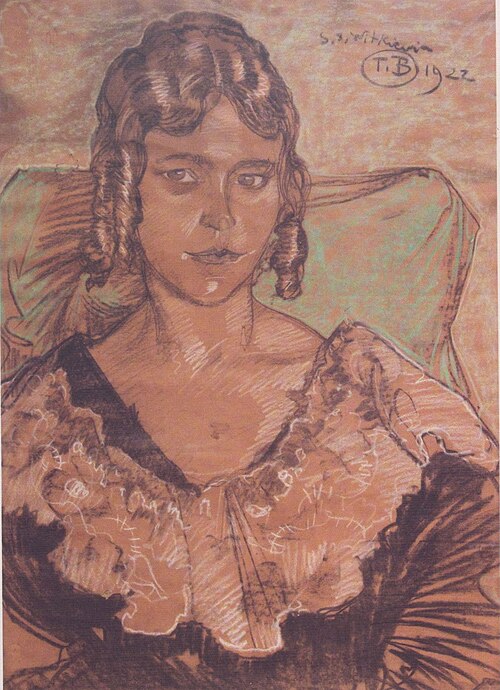 Portrait of a Woman with Curls, 1922, Stanisław Ignacy Witkiewicz