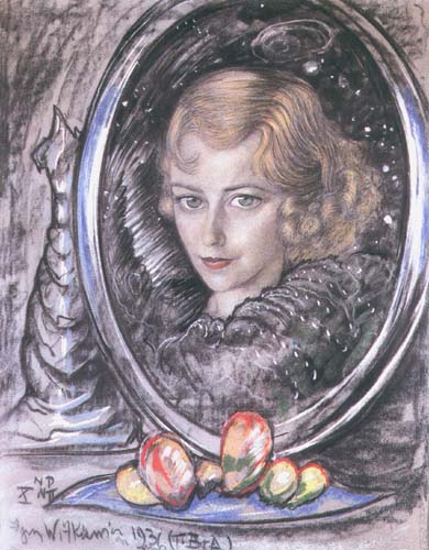 Portrait of Hanna Lorek (in the mirror), 1936, Stanisław Ignacy Witkiewicz