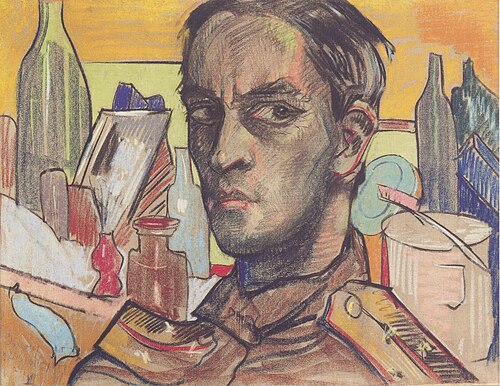 Self-portrait in a uniform, 1917, Stanisław Ignacy Witkiewicz