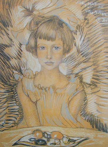 Portrait of a girl  (Lala Karwowska), 1928, Stanisław Ignacy Witkiewicz