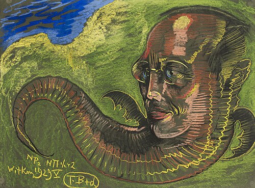 Portrait of Edmund Strążyski, with scorpion's abdomen, 1929, Stanisław Ignacy Witkiewicz