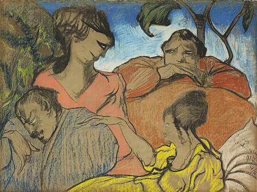 Composition, scene in the garden, 1917, Stanisław Ignacy Witkiewicz