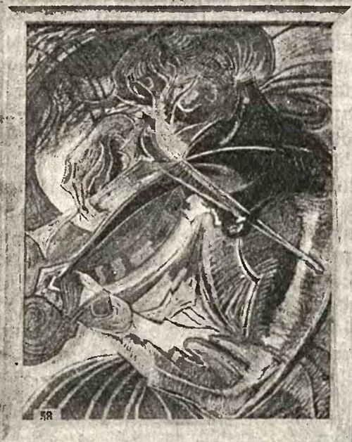 Miss F. playing the violin, 1910, Stanisław Ignacy Witkiewicz