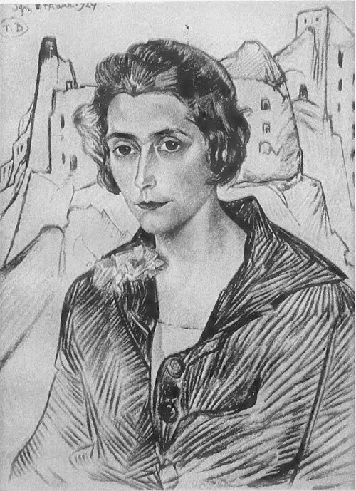 Portrait of P.J.T., with ruins in the background, 1924, Stanisław Ignacy Witkiewicz