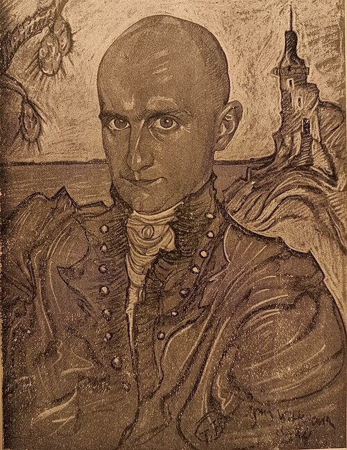 Portrait of Marceli Staroniewicz, "Sly Albanian prince, at the seaside", 1924, Stanisław Ignacy Witkiewicz