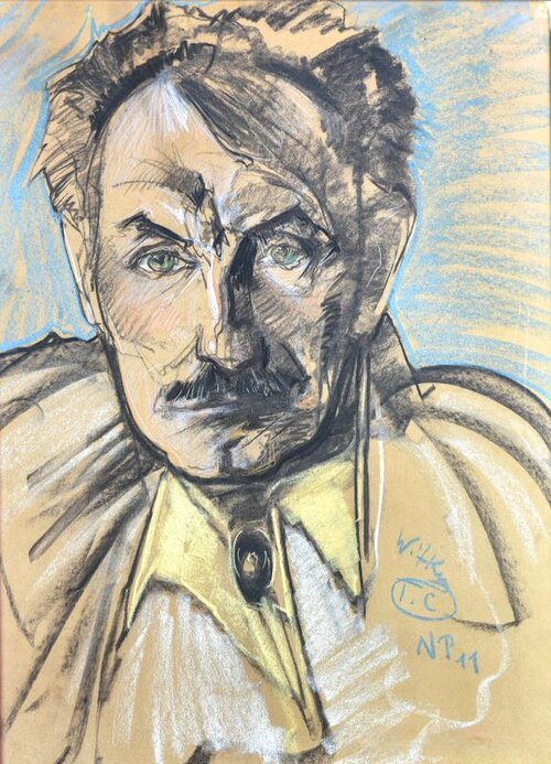Portrait of Jan Kasprowicz, wearing toga, 1926, Stanisław Ignacy Witkiewicz