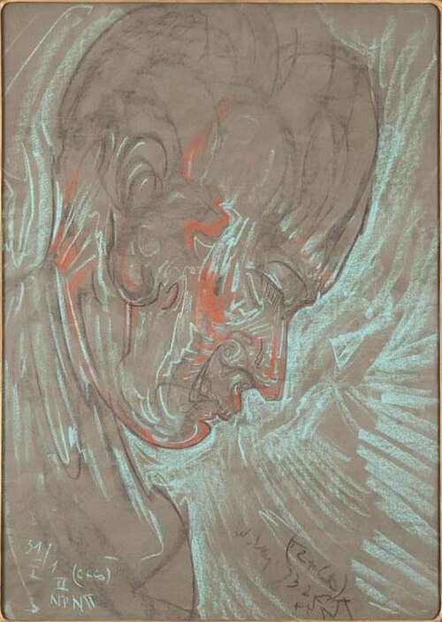 Portrait of a man, in profile, 1932, Stanisław Ignacy Witkiewicz