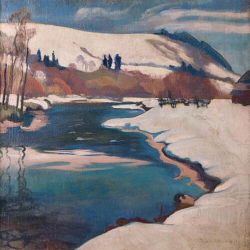 Winter landscape with a river, 1911, Stanisław Ignacy Witkiewicz