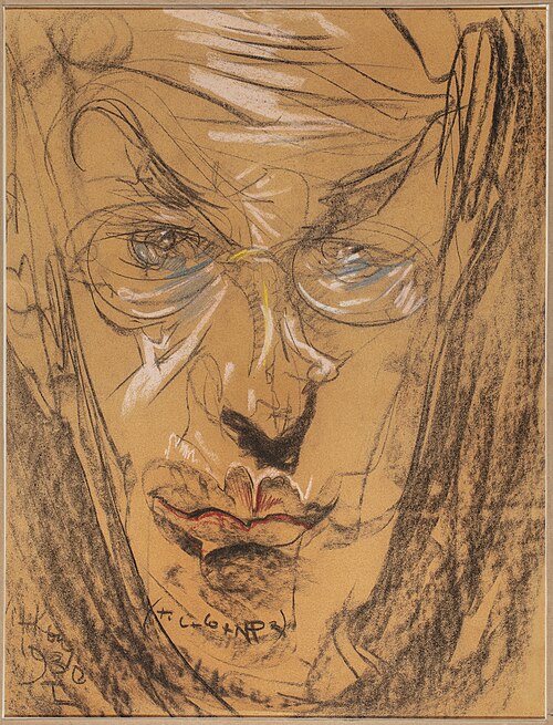 A portrait of Kazimierz Wierzyński with flowery lips, 1930, Stanisław Ignacy Witkiewicz