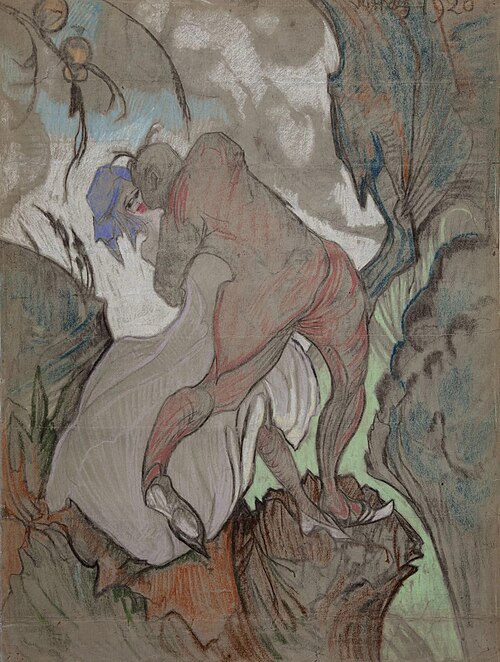 Over the precipice (Rape), 1920, Stanisław Ignacy Witkiewicz