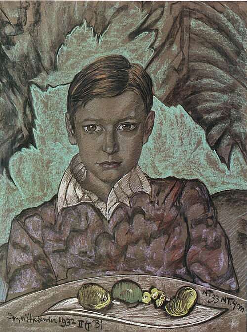 Portrait of Juliusz Oszacki, at the age of 12, 1932, Stanisław Ignacy Witkiewicz