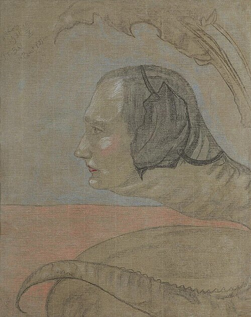 Portrait of a man, leaning out of leaves, 1931, Stanisław Ignacy Witkiewicz