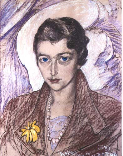 Portrait of a woman with flower by her dress, 1932, Stanisław Ignacy Witkiewicz