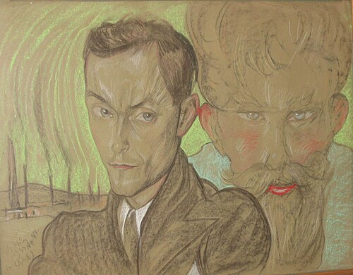 Portrait of Adam Bunsch, double portrait, 1933, Stanisław Ignacy Witkiewicz