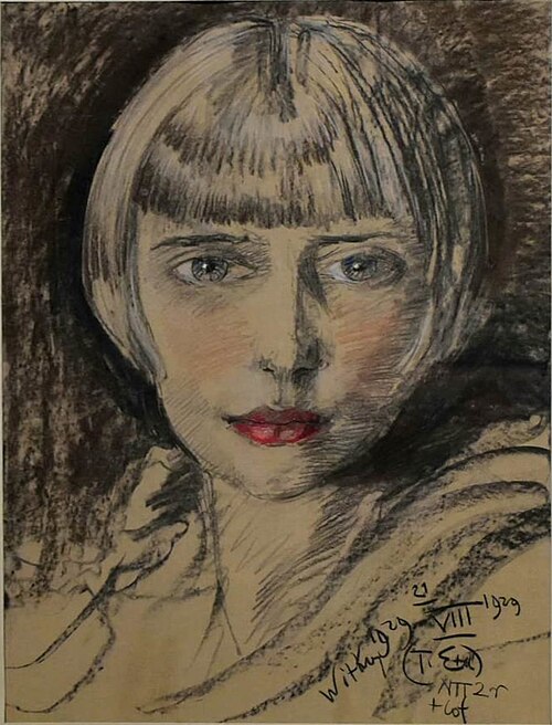 Portrait of Czesława Oknińska-Korzeniowska, 1929, Stanisław Ignacy Witkiewicz