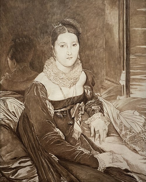Portrait de Mme de Senonnes - Copie en grisaille d'après Ingres, 1899, James Tissot