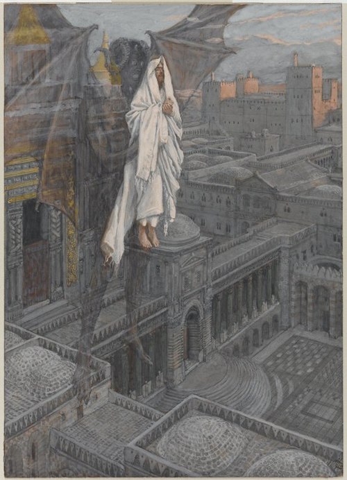 Jésus porté sur le pinacle du Temple, 1890, James Tissot