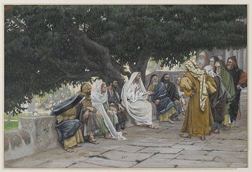 Les pharisiens et les saducéens viennent pour tenter Jésus, 1890, James Tissot