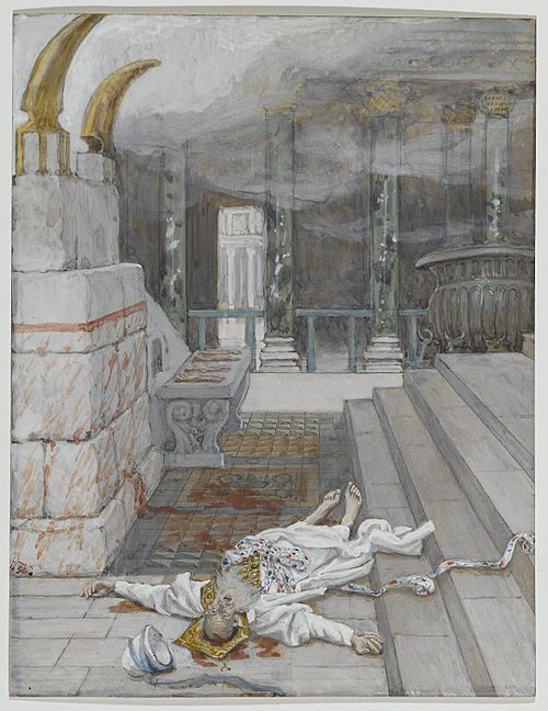 Zacharie tué entre le temple et l'autel, 1890, James Tissot