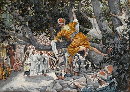Zachée sur le sycomore attendant le passage de Jésus, 1890, James Tissot
