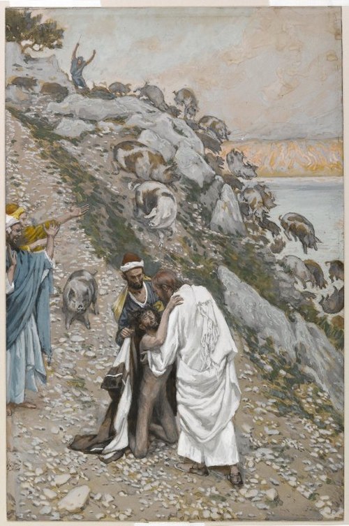 Les porcs précipités dans la mer, 1891, James Tissot