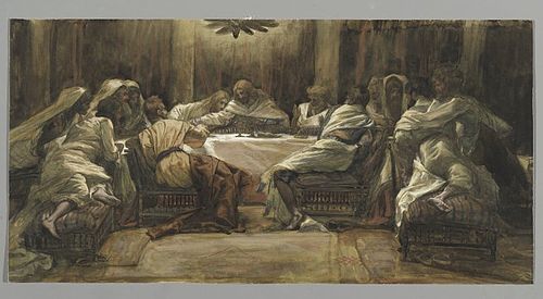 La Céne. Judas met la main dans le plat, 1890, James Tissot