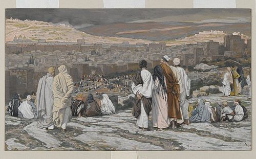 Les disciples ayant quitté leur retraite assistent de loin au supplice, 1890, James Tissot