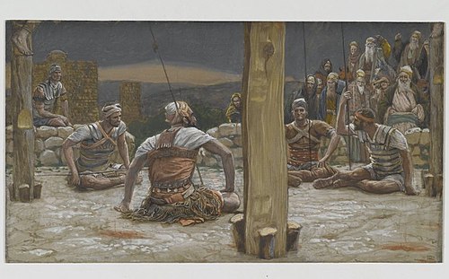 Les quatre gardes s'assirent et le gardèrent, 1890, James Tissot