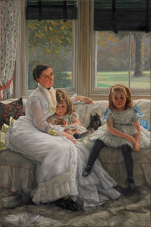 Portrait of Mrs Catherine Smith Gill and Two of her Children, 1877, James Tissot
