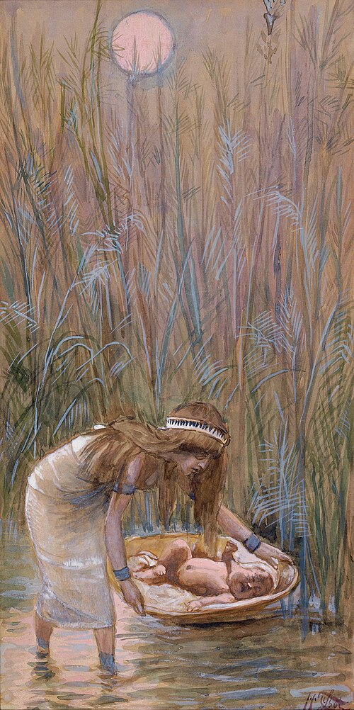 Moses Laid Amid the Flags, 1896, James Tissot