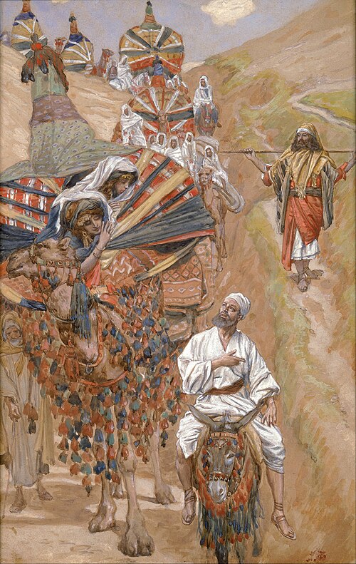 Rebecca Meets Isaac by the Way, 1896, James Tissot