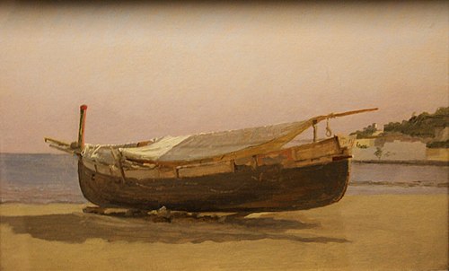 Bateau tiré sur la berge, 1840, Christen Købke