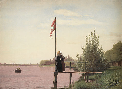 A View of Lake Sortedam from Dosseringen Looking towards the Suburb Nørrebro outside Copenhagen, 1838, Christen Købke