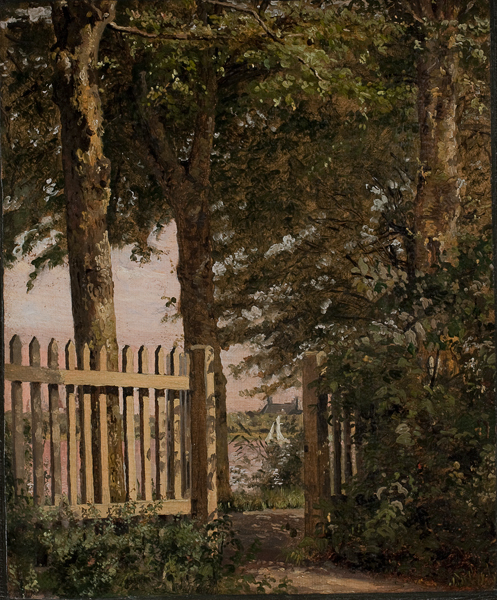 The Garden Gate of the Artist's Home at Blegdammen, 1845, Christen Købke