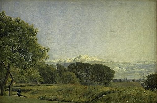 View from the Citadel Ramparts Towards the Trekroner Battery, 1833, Christen Købke