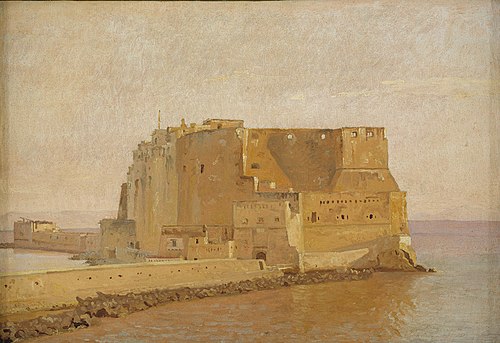 Castel dell'Ovo in Naples, 1839, Christen Købke