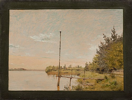 View from Dosseringen near the Sortedam Lake Looking Towards Nørrebro. Study, 1838, Christen Købke