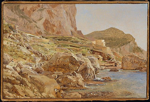 Marina Piccola, Capri, 1839, Christen Købke
