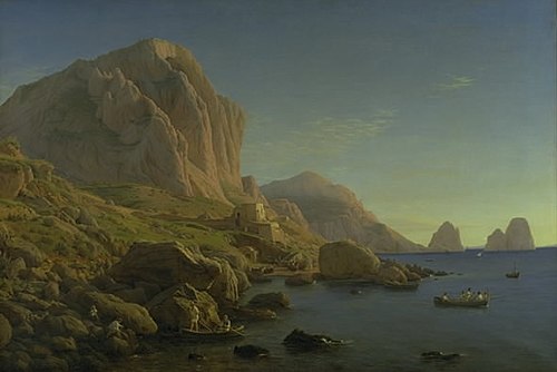 A Rocky Coast, Capri. Soon after Sunrise, 1843, Christen Købke