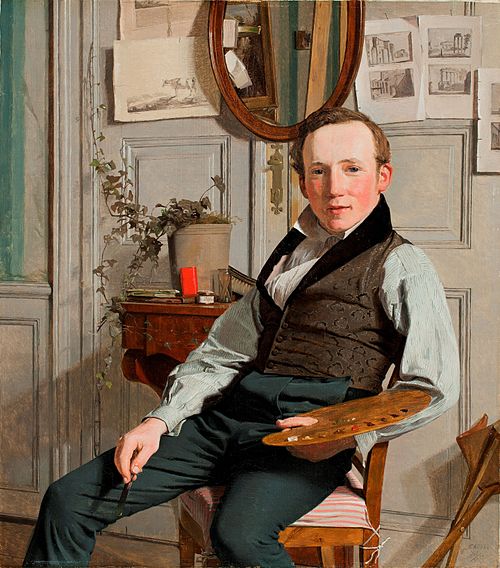 Portrait du peintre paysagiste Frederic Sødring, 1832, Christen Købke