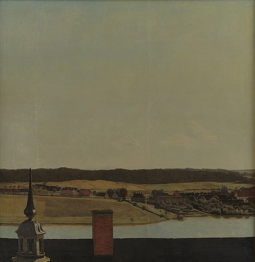 Roof Ridge of Frederiksborg Castle with View of Lake, Town and Forrest, 1833, Christen Købke