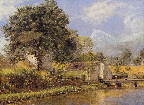 View of the northern gate of the Citadel from the bastion east of the bridge, 1834, Christen Købke