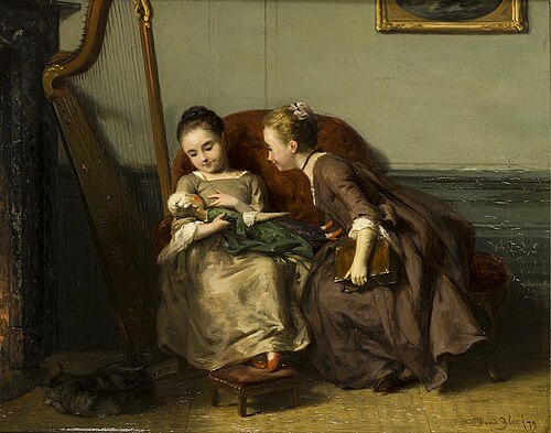 Moedertje spelen, 1844, David Joseph Bles