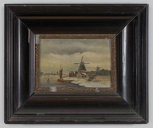 Winterlandschap met molens, 1893, Louis Apol