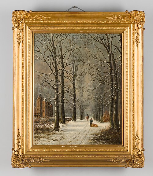 Kasteel Cannenburch in de sneeuw, 1880, Louis Apol