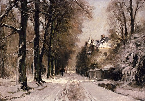 Boslaan in wintertooi, 1885, Louis Apol