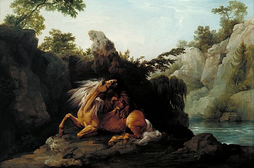 Horse Devoured by a Lion, 1763, George Stubbs