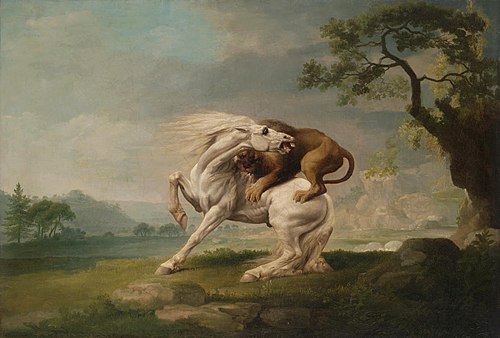 A lion attacking a horse, 1765, George Stubbs