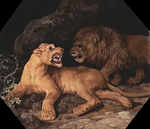 Lion and Lione, 1770, George Stubbs