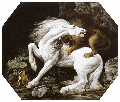Horse Attacked by a Lion, 1769, George Stubbs